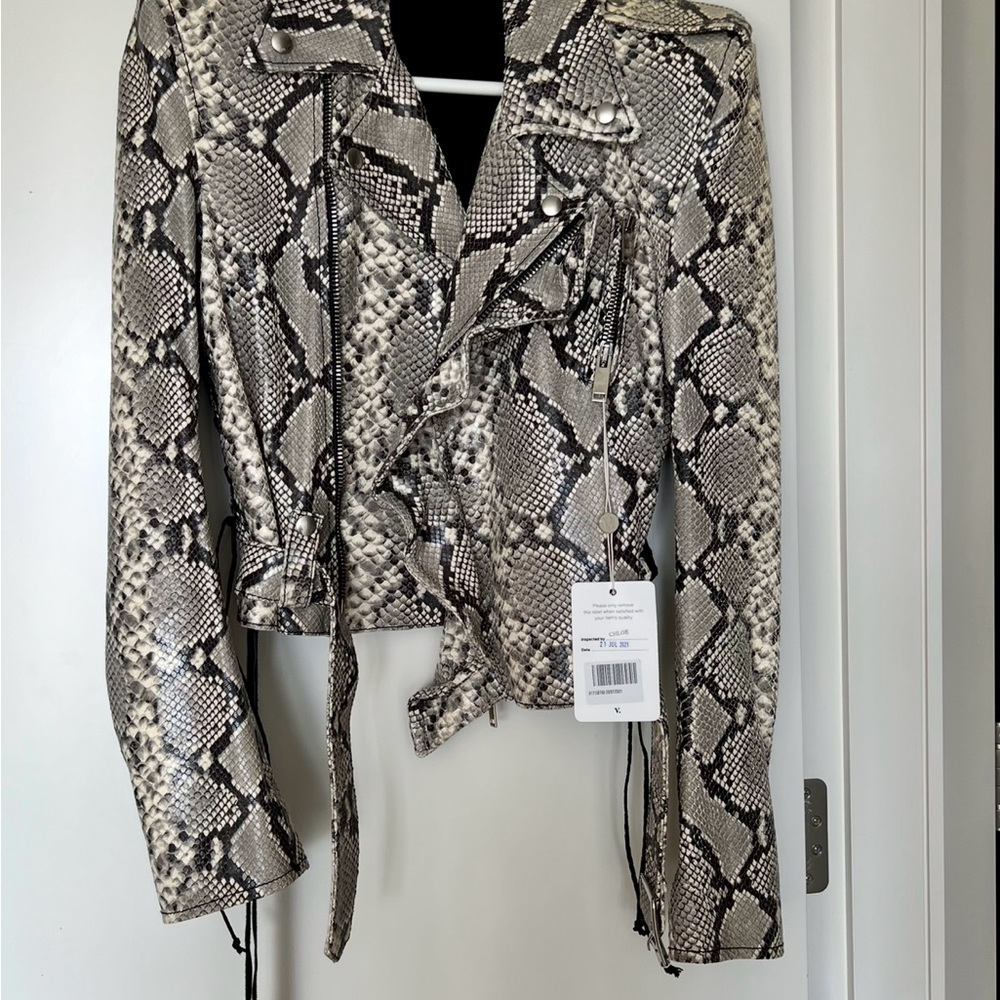 Stylish Snakeskin Leather Jacket